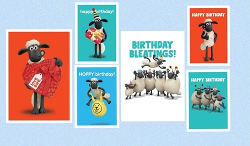 Shaun the sheep greetings - sheep, card
