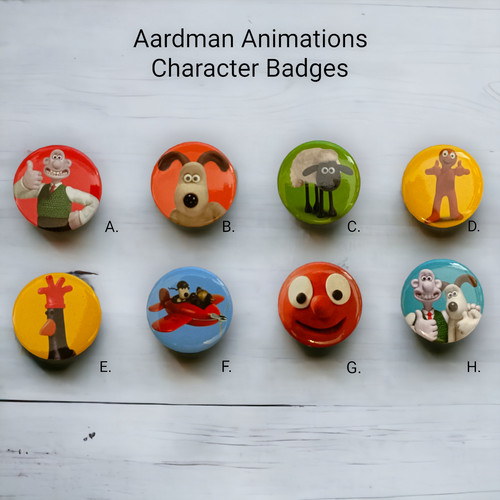 Aardman button badges wallace - button,